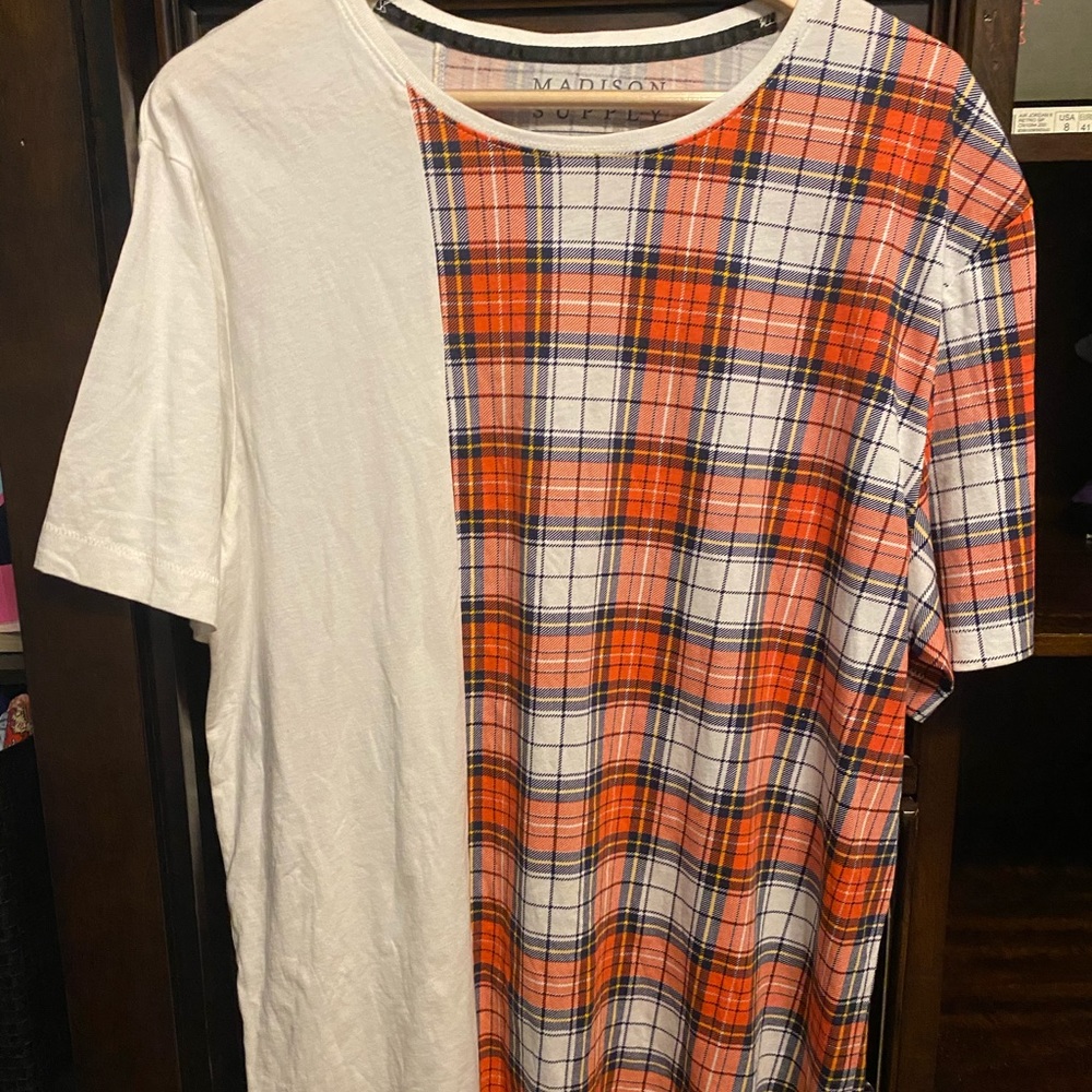 Madison supply Split Check Tee XXL NWT - Picture 3 of 10
